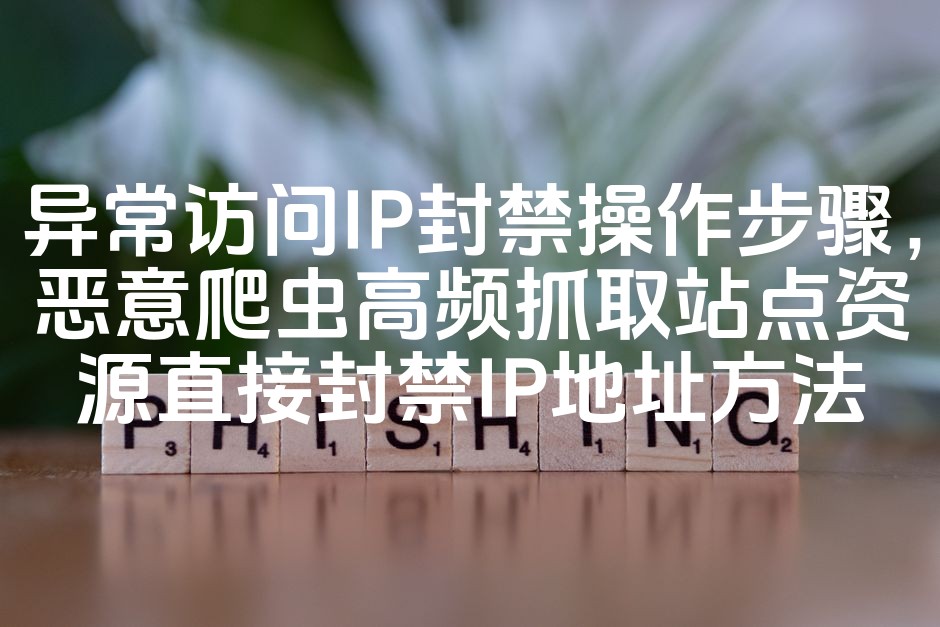图片[1]-高效封禁恶意IP：应对异常访问与恶意爬虫抓取的IP封禁操作指南