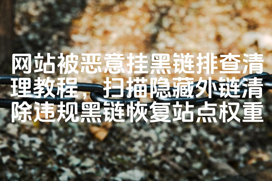 图片[1]-网站黑链排查与清理指南：高效扫描外链，清除违规黑链，快速恢复站点权重