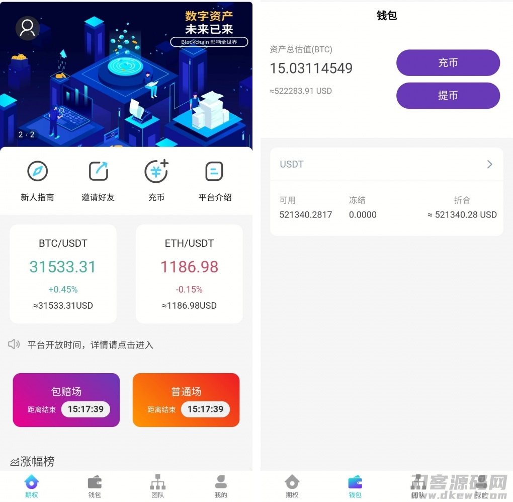 USDT竞猜盘源码+时间盘源码多语言版 | 包赔功能 | 6000元价值限时抢-七七源码网