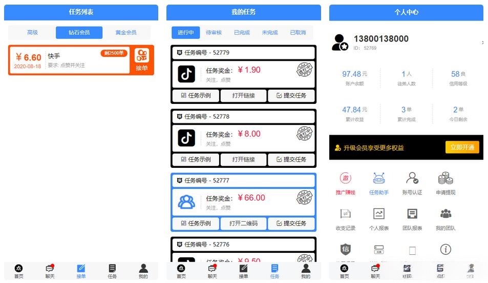 抖音快手点赞系统PHP源码 – 蓝色主题后台管理版-七七源码网