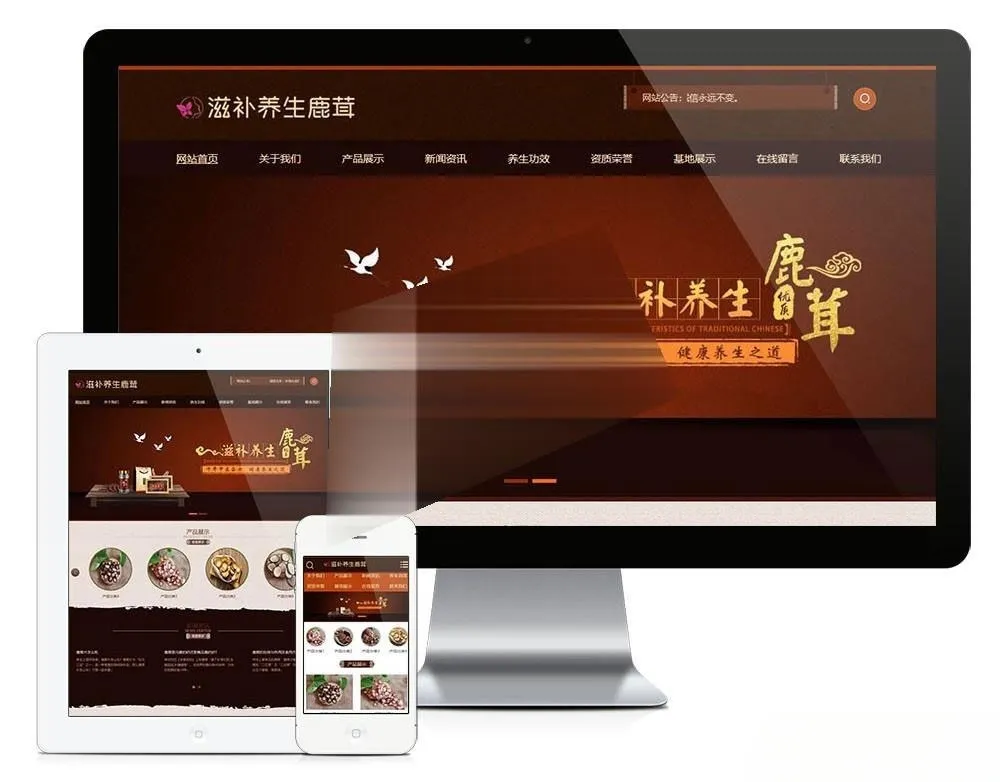 易优CMS保健养生企业网站全平台模板——PC端与手机端双端自适应解决方案-七七源码网
