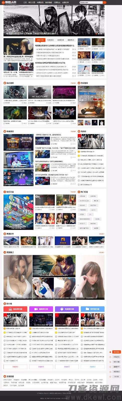 帝国cms内核仿《新趣头条》娱乐游戏资讯网站源码-七七源码网