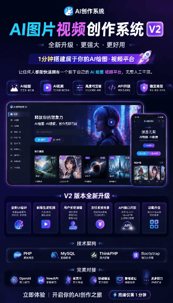 AI驱动图片视频生成平台 – PHP & MySQL源码优化版-七七源码网