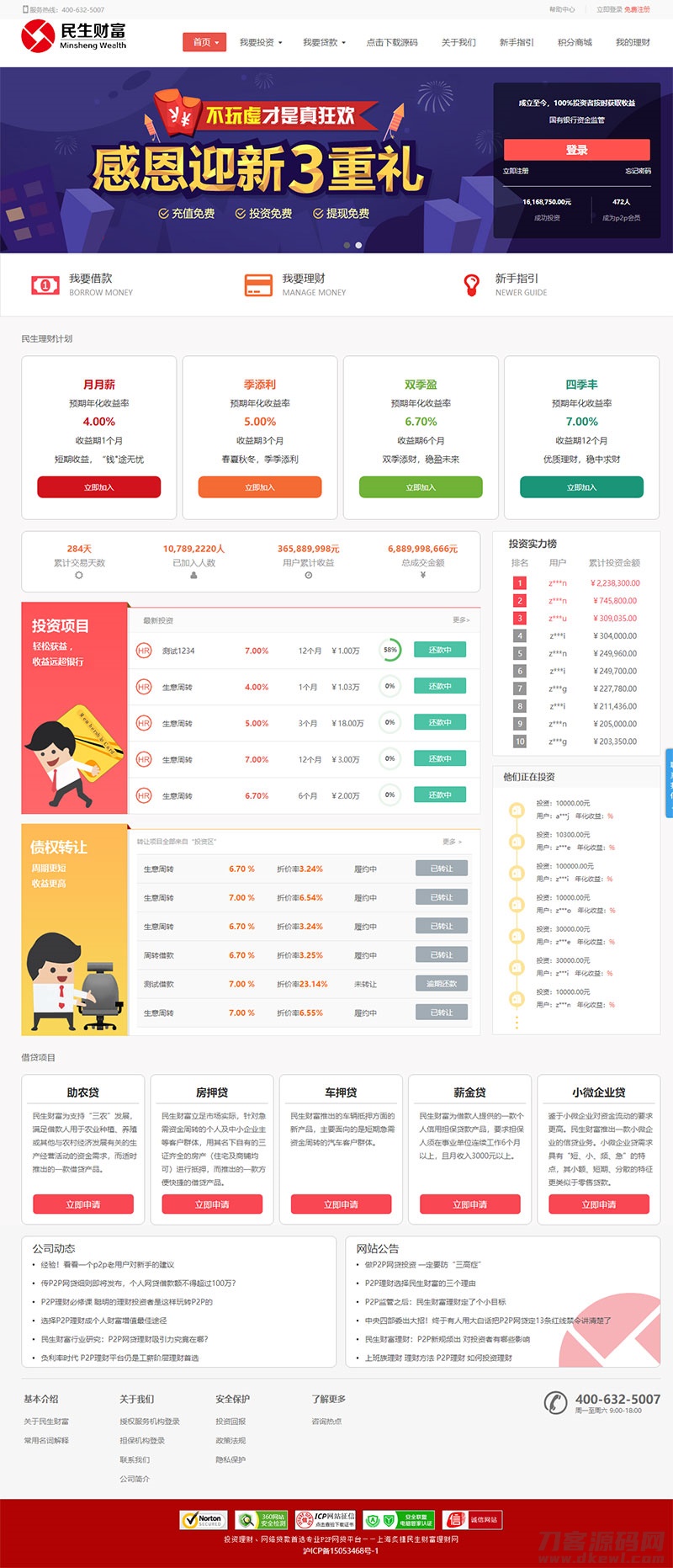 方维3.4版P2P网贷系统专业投资理财平台网站源码，SEO优化版-七七源码网