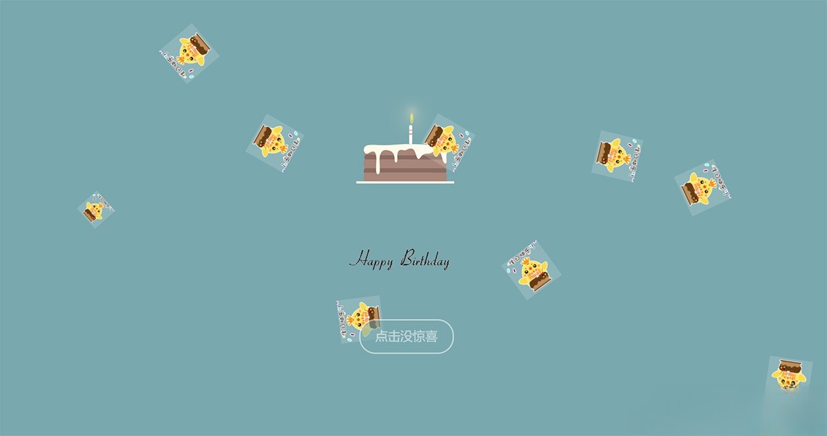 蓝色生日祝福HTML源码 图片