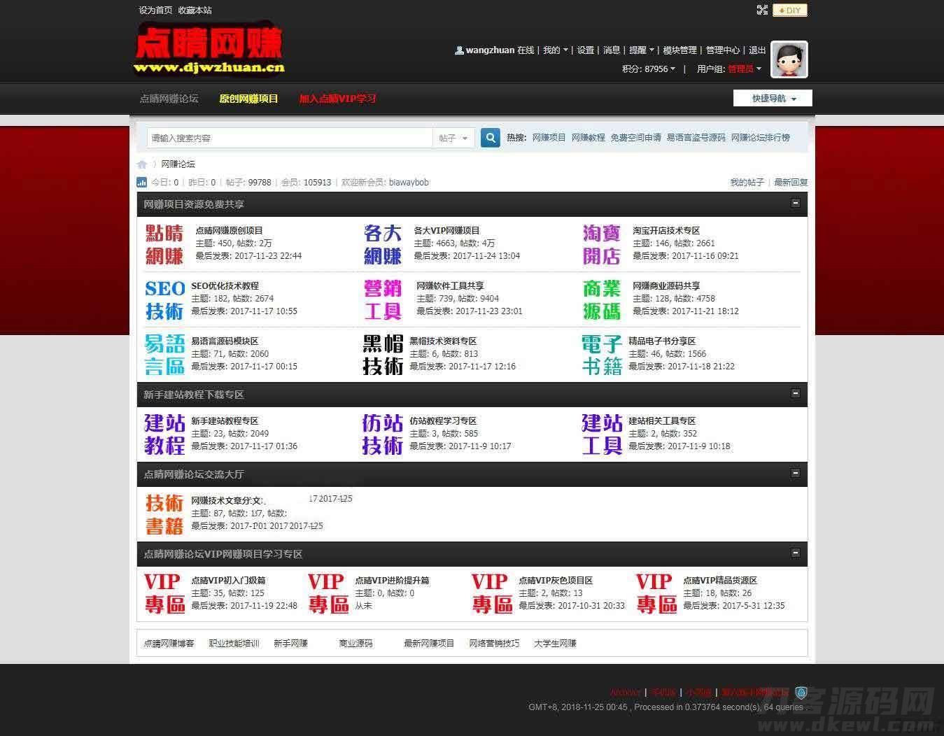 点睛网赚论坛整站程序 带全套数据打包-七七源码网