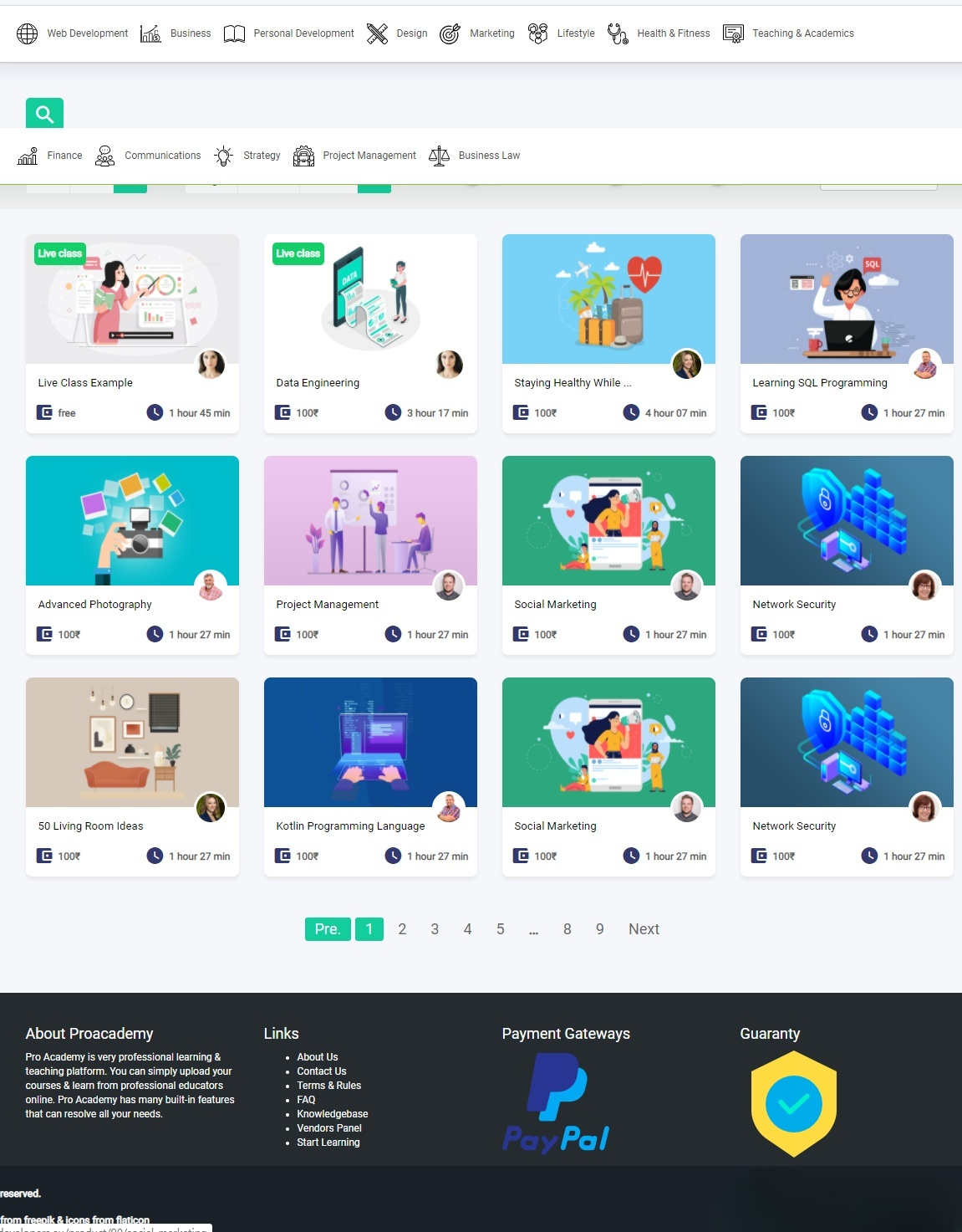 Proacademy PHP在线教育LMS源码 直播课程系统-七七源码网