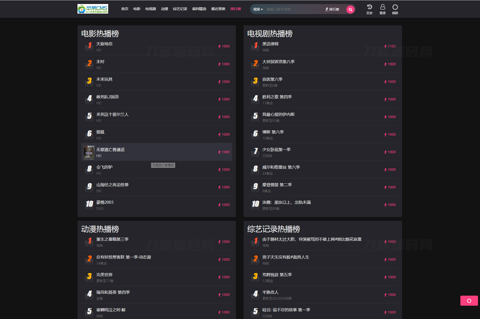 图片[3]-2023全新短视影视模板源码：PC/H5自适应，双皮肤设计，兼容苹果CMS系统，搜索引擎优化版-七七源码网