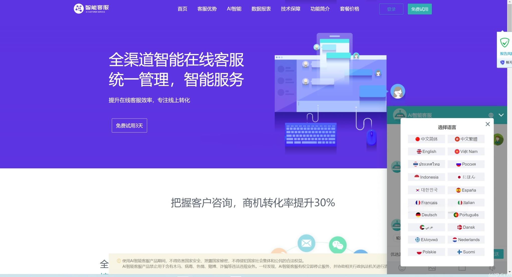 ThinkPHP AI智能客服系统源码 – 全语言多商户在线客服平台-七七源码网