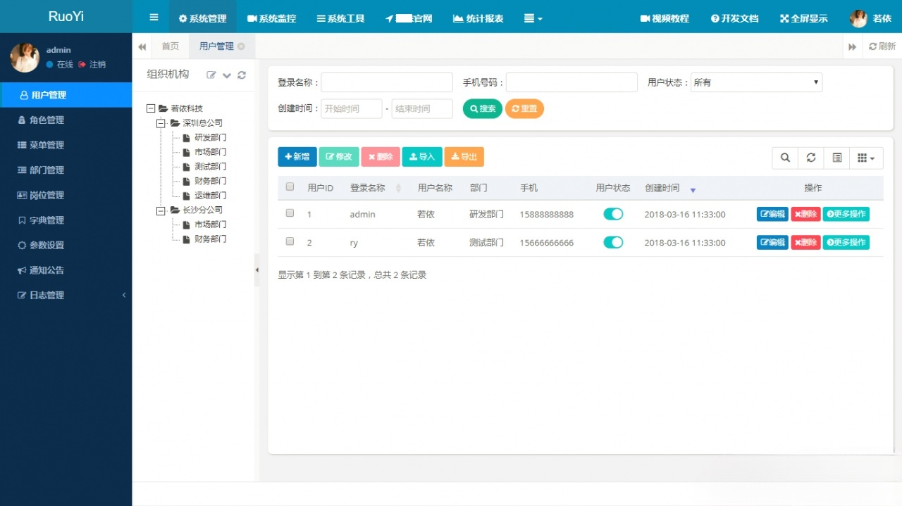 RuoYi若依后台管理系统v4.5.1源码 SpringBoot+MyBatis权限管理 图片 RuoYi若依后台管理系统v4.5.1源码 SpringBoot+MyBatis权限管理 图片