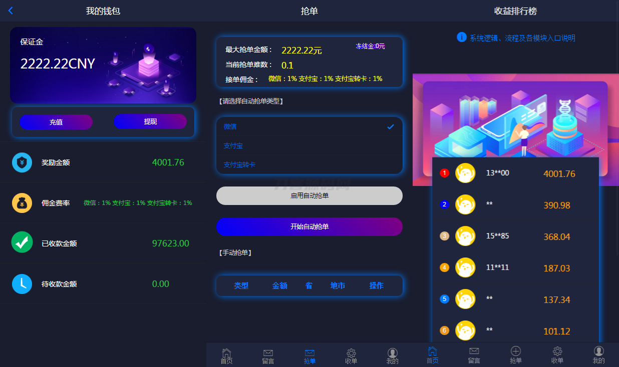 2024年定制抢单支付系统源码 – 开放代理 – 自动抢单接单平台-七七源码网
