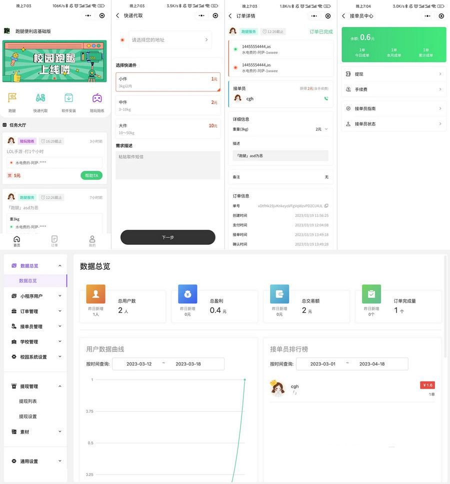 校园跑腿便利店小程序源码下载-七七源码网